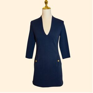 Lilly Pulitzer Navy Dress with Gold Buttons